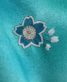 卒業式袴レンタルNo.451[シンプル]緑×青マーブル・桜刺繍